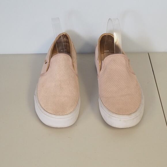 Vans Off the Wall Asher Suede Leather Perforated Slip‎ Ons Rose Pink Womens Sz 8 - Picture 2 of 10